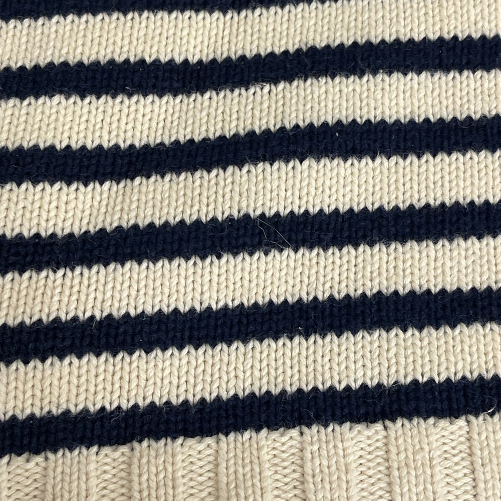 Liz Claiborne Women’s  Nautical Sweater Stripes Blue Ivory Long Sleeves Large - Picture 4 of 9